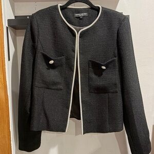 Central Park West Black Tweed jacket with Crystal Lining